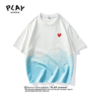 新款 官方T恤2025年夏季 情男女同款 休闲圆领五分袖 PLAY 短袖 AVMXW