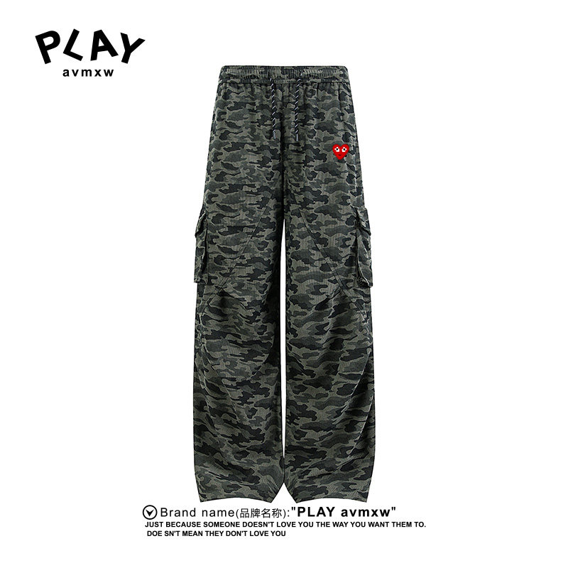 PLAYAVMXW时尚宽松迷彩工装长裤