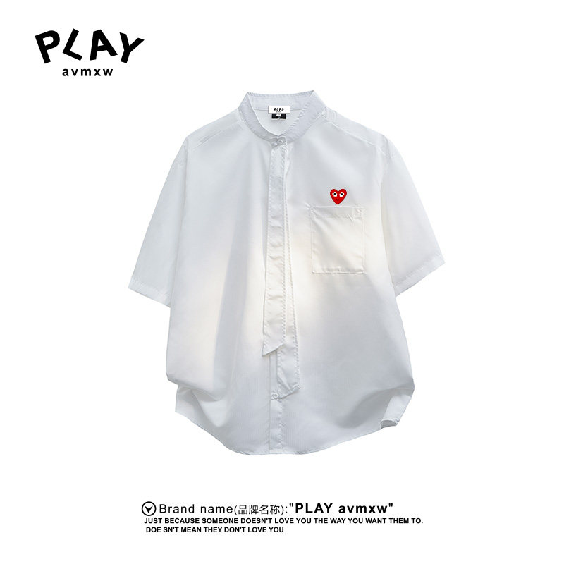 PLAY AVMXW 官方衬衫夏季新款情侣款潮牌时尚可拆卸领带休闲外套
