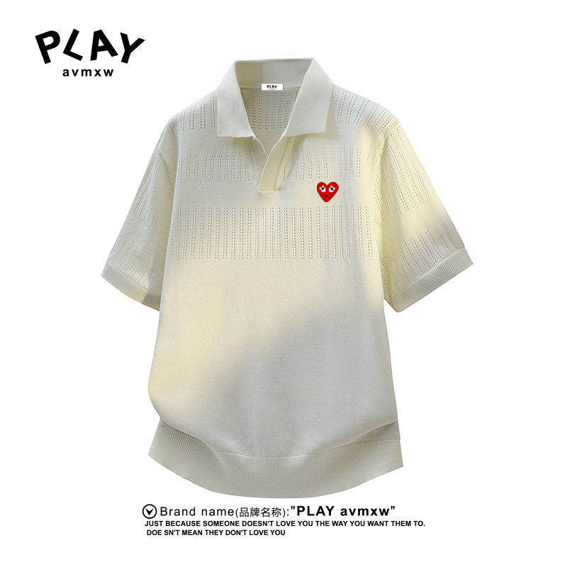 PLAY AVMXW 官方针织POLO衫老钱风夏季薄款衬衫领镂空美式男上衣