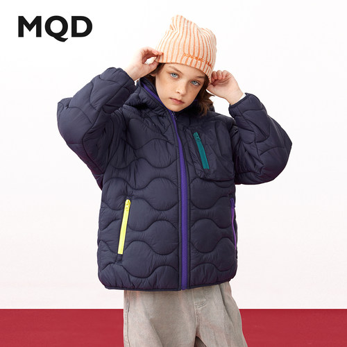 【新雪丽棉】MQD男童校服神器棉服秋冬儿童连帽棉袄户外轻薄棉衣