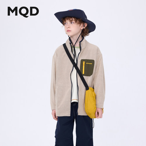 MQD男童秋季立领摇粒绒外套
