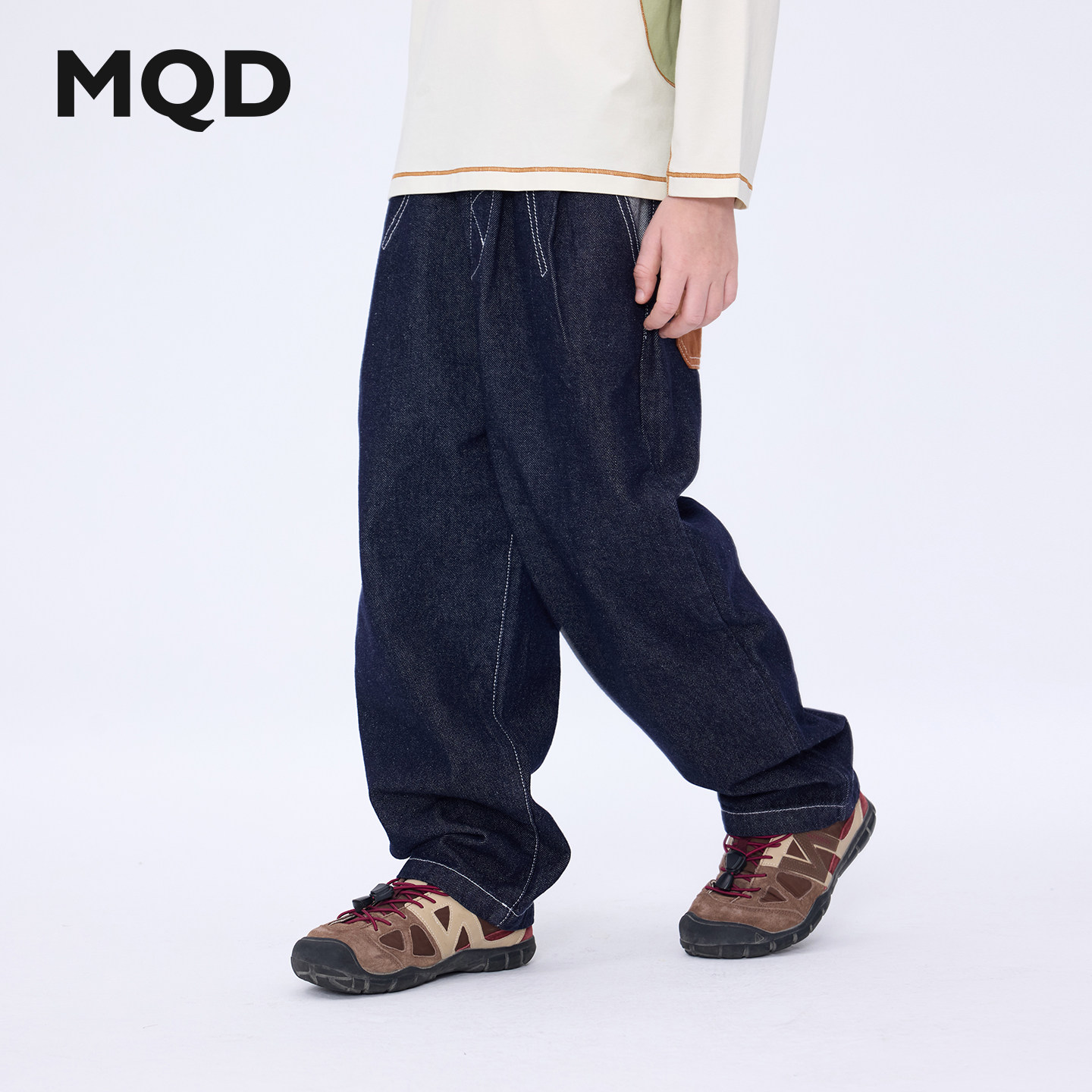 MQD男童宽松阔腿软牛仔裤图片