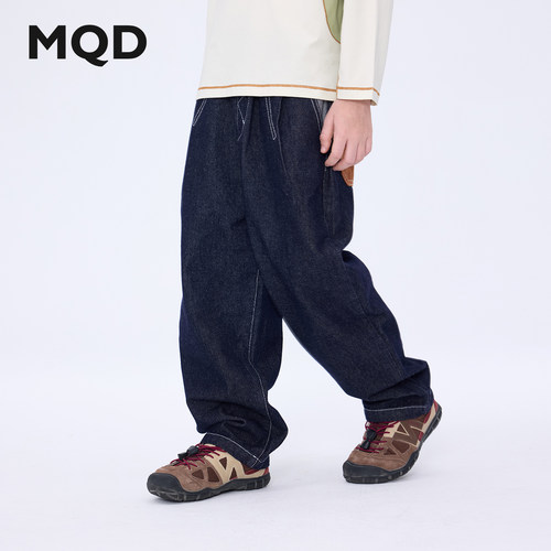 MQD男童宽松阔腿软牛仔裤