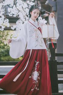 出租汉服女款明制交领袄裙中国风显瘦古装伴娘服班服走秀文艺汇演