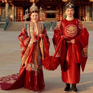 汉服婚服出租凤冠霞帔明制蓝色霞帔中式婚服重工刺绣高级奢华婚服