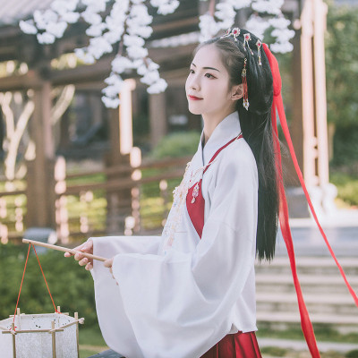 汉服租赁女款明制交领袄裙绣花