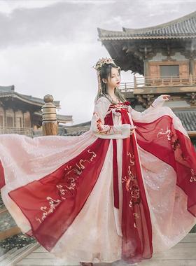 汉服租赁龙纹刺绣齐胸襦裙6米裙摆女王风古装龙母中秋国庆演出服