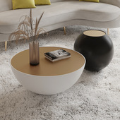 轻奢异形茶几圆型北欧创意黑白大小组合现代简约风格 茶桌网红ins