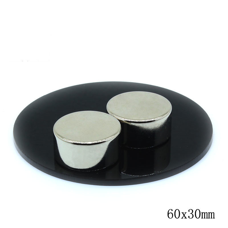 D60x30mm钕铁硼磁铁镀镍60*30大圆形吸力强吸铁石 磁钢 现货批发