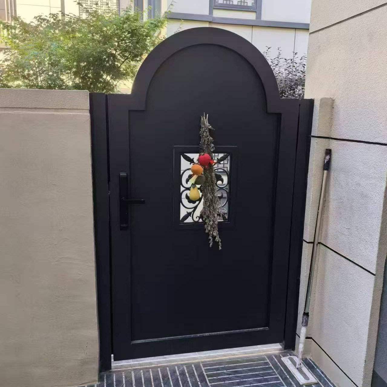 铝合金花园院子门双开栅栏门乡村别墅单户外不锈钢小门铁艺垒德株