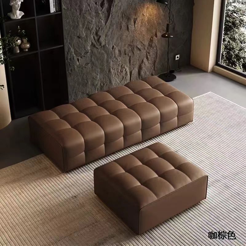 意式轻奢真皮可坐长条换鞋凳