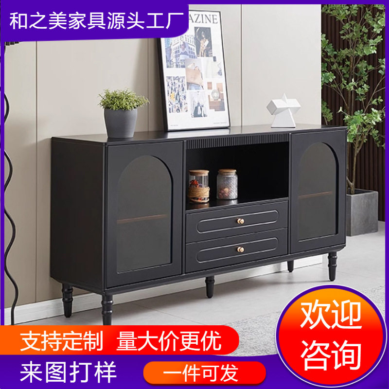 中古斗柜实木抽屉柜卧室储物柜法式玄关柜复古储物柜烤漆黑色门柜