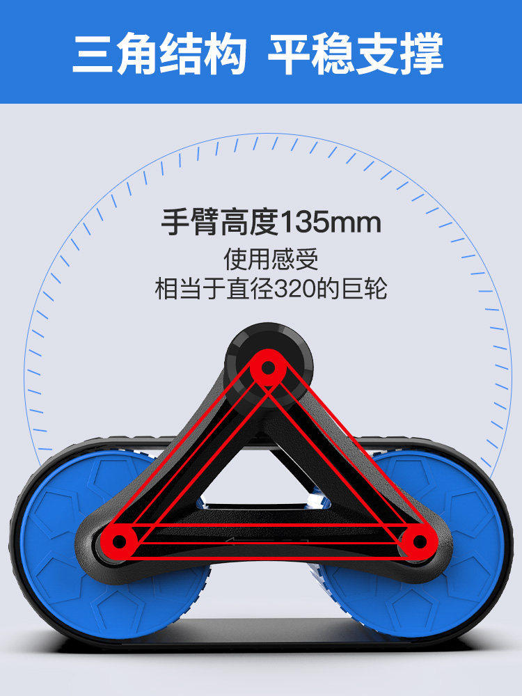 双轮自动回弹健腹轮男士健身家用器材练腹肌轮女士初学者训练