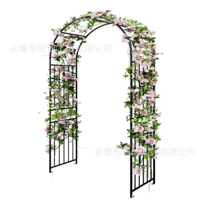 花园拱门,适用于室外攀岩植物,草坪、露台和后院的黑色，婚礼拱门