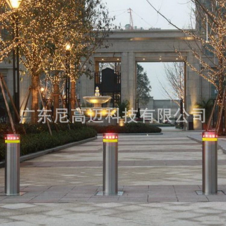 批发可升降成品发光车档LED闪灯升降不锈钢路庄液压半自动升降柱