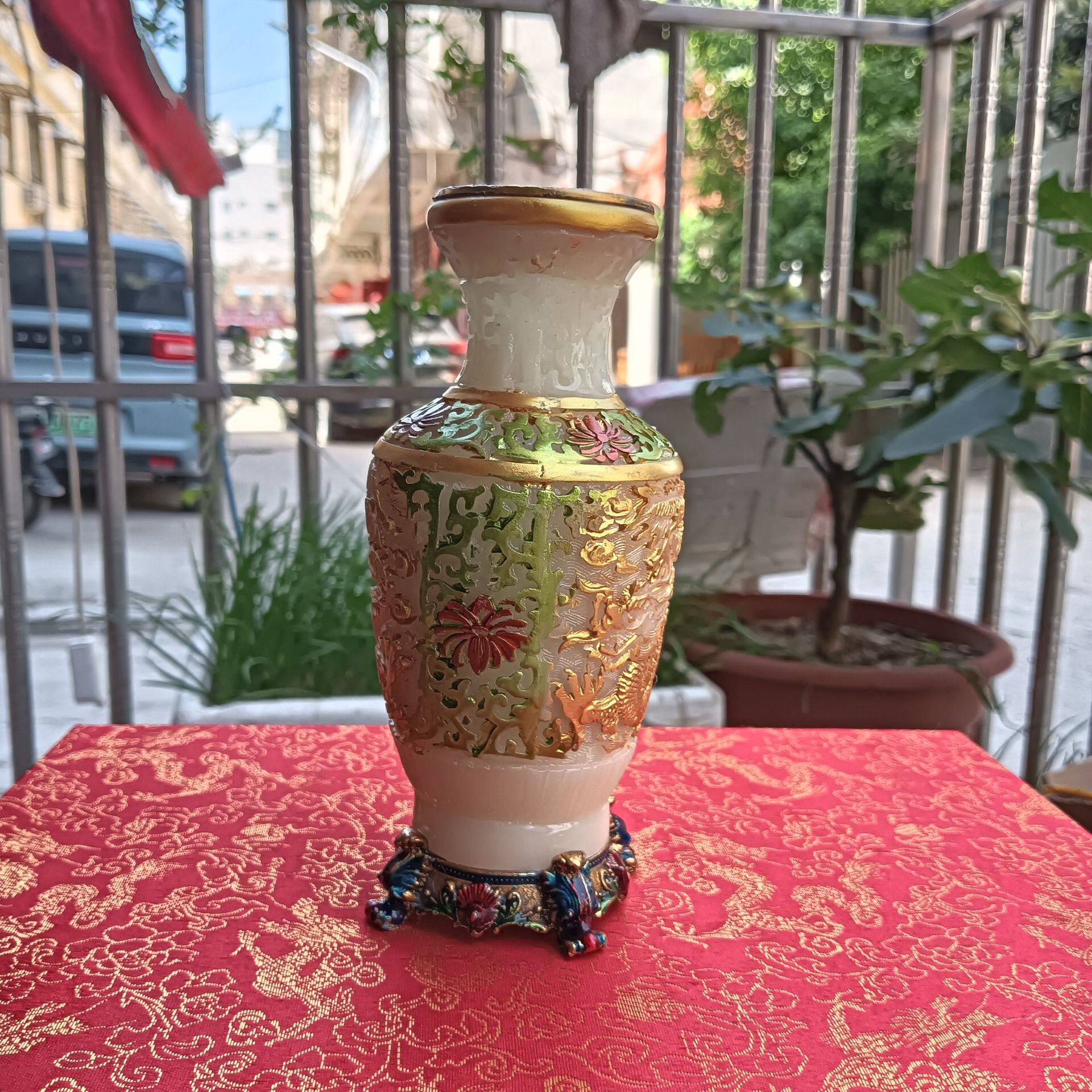 批发仿古夜光瓶家居客厅摆件仿玉树脂花瓶装饰摆设工艺品