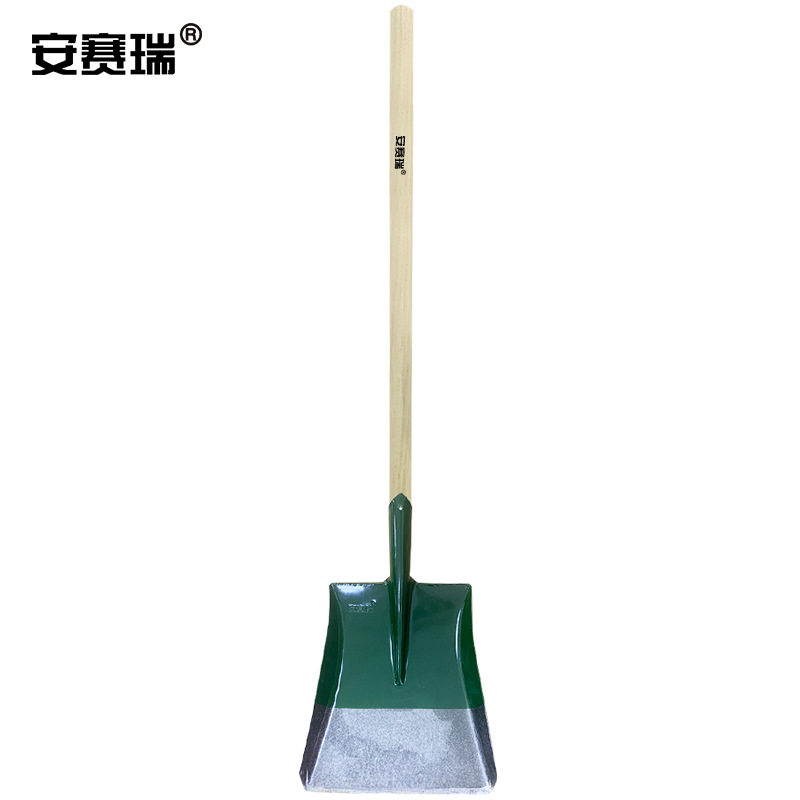 安赛瑞钢尖头长木柄除冰铁锹