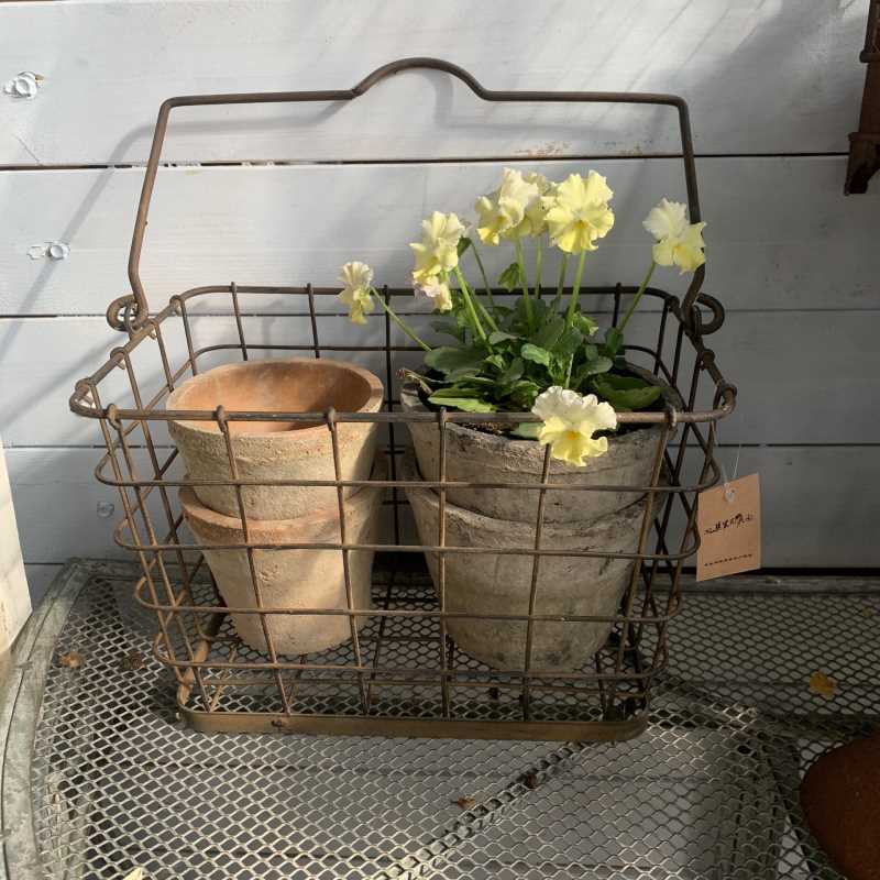 Garden Iron Hand Carry Wire Frame Flower Pot Planting Frame