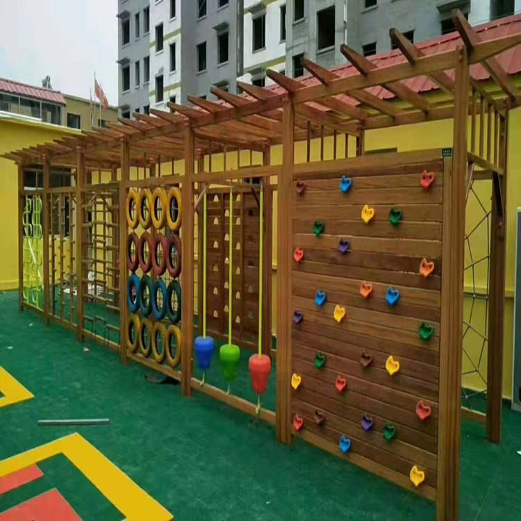 户外幼儿园玩具攀爬架儿童室外大型游乐设施游乐场设备木质攀岩墙