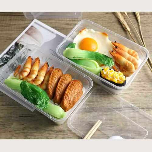 ?商用加厚带盖长方形一次性透明餐盒750方盒 带盖塑料餐盒 特厚