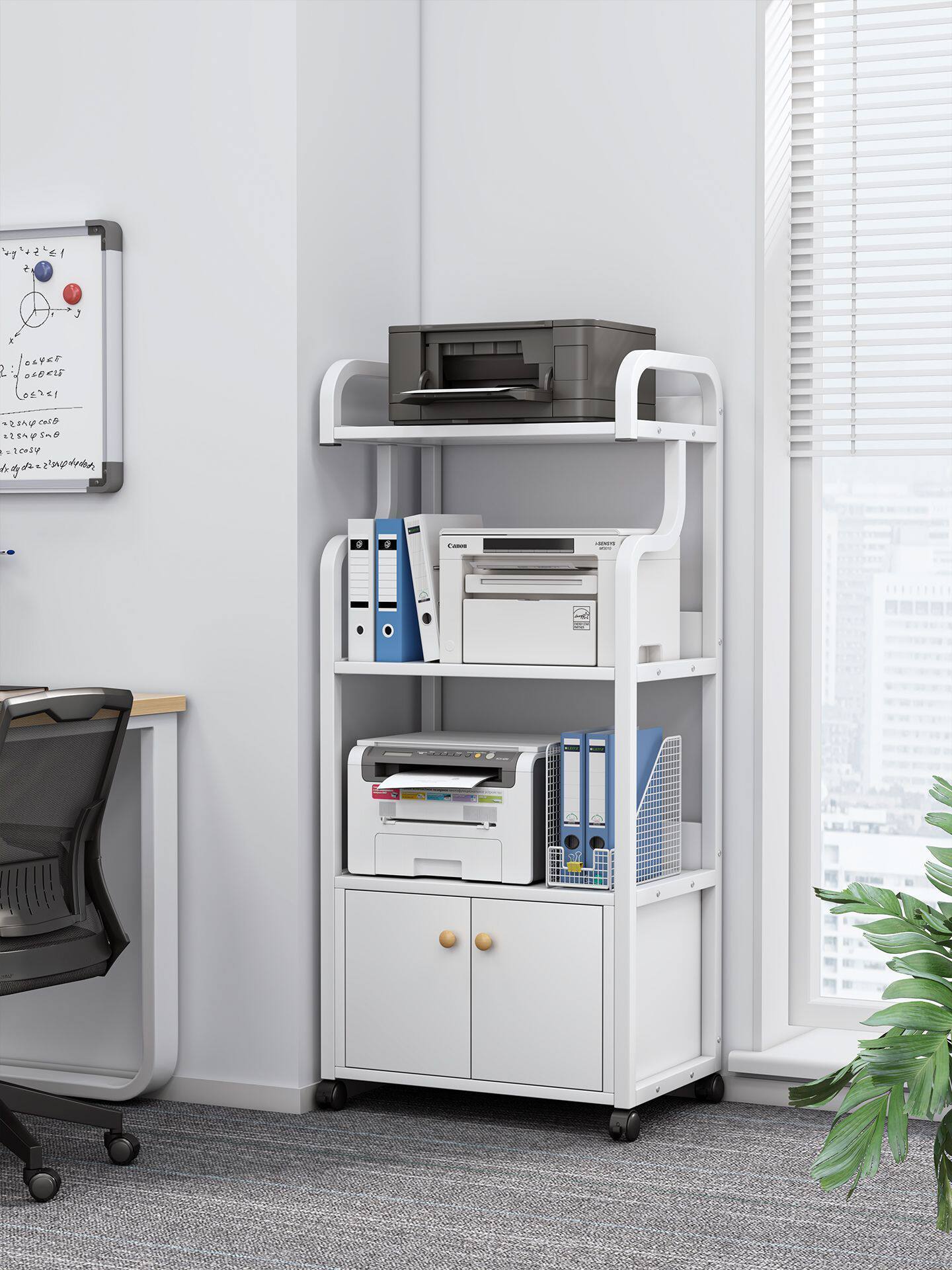 2026打印机架子多层置物架简约现代移动落地办公桌边家用主机箱收
