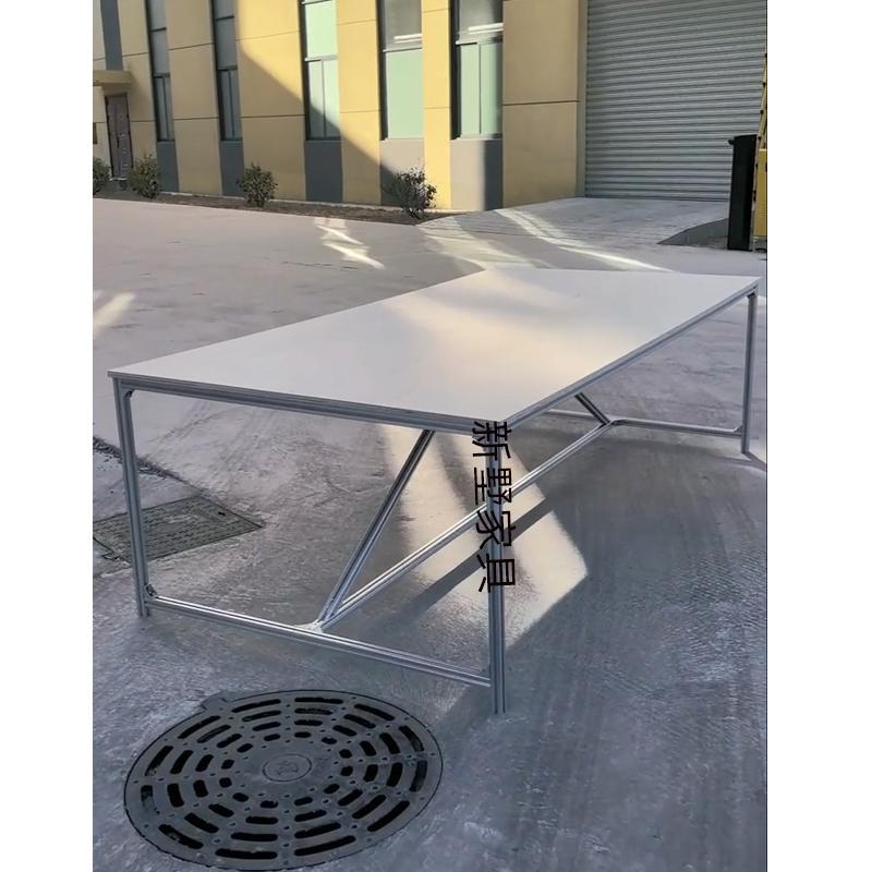 铝型材桦木会议桌大班桌简约现代办公室海洋板洽谈桌工作台办公桌