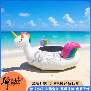 充气水上漂浮物亲子儿童水上玩具蹦蹦床亲子跷跷板摇摇马加厚材质