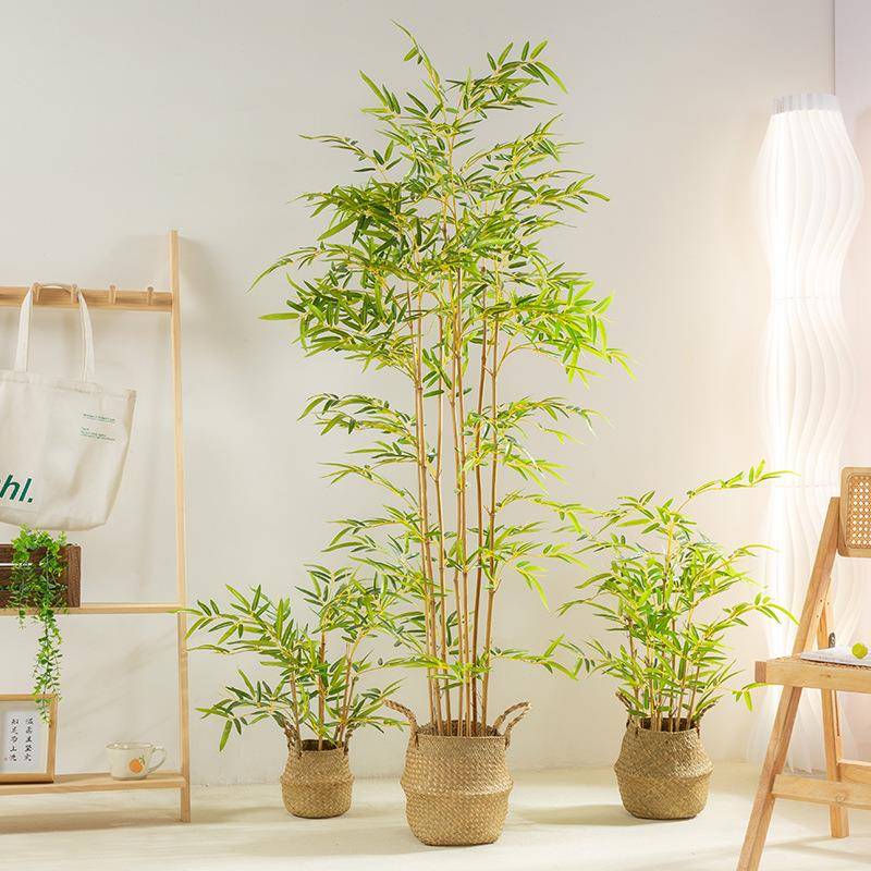 仿真绿植竹子屏风新中式室内造景盆栽大型落地绿植摆件