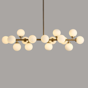 北欧现代简约创意设计师长条玻璃泡泡圆球魔豆分子客厅餐厅吊灯