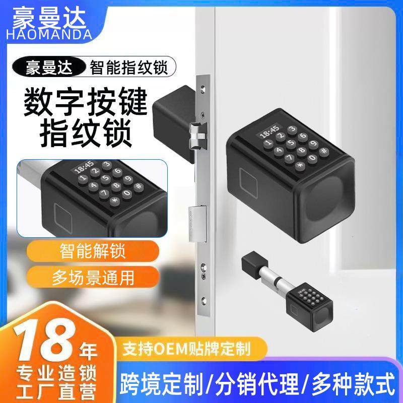 AI智能锁芯指纹锁电子锁涂鸦蓝牙密码锁刷卡显示屏语音电子锁