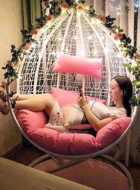 冬木秋千吊椅吊篮藤椅家用休闲懒人室内阳台吊篮椅吊兰摇篮椅摇椅