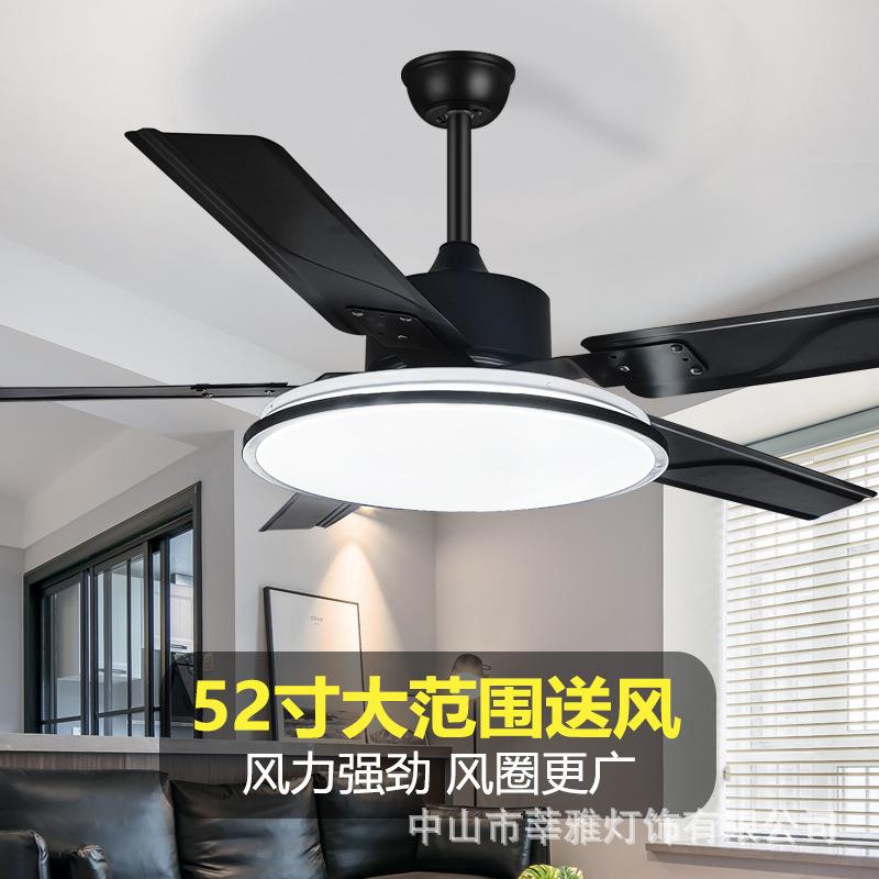 风扇灯大风力铜线电机智能声控吊扇灯带音乐蓝牙家用商业电扇变频