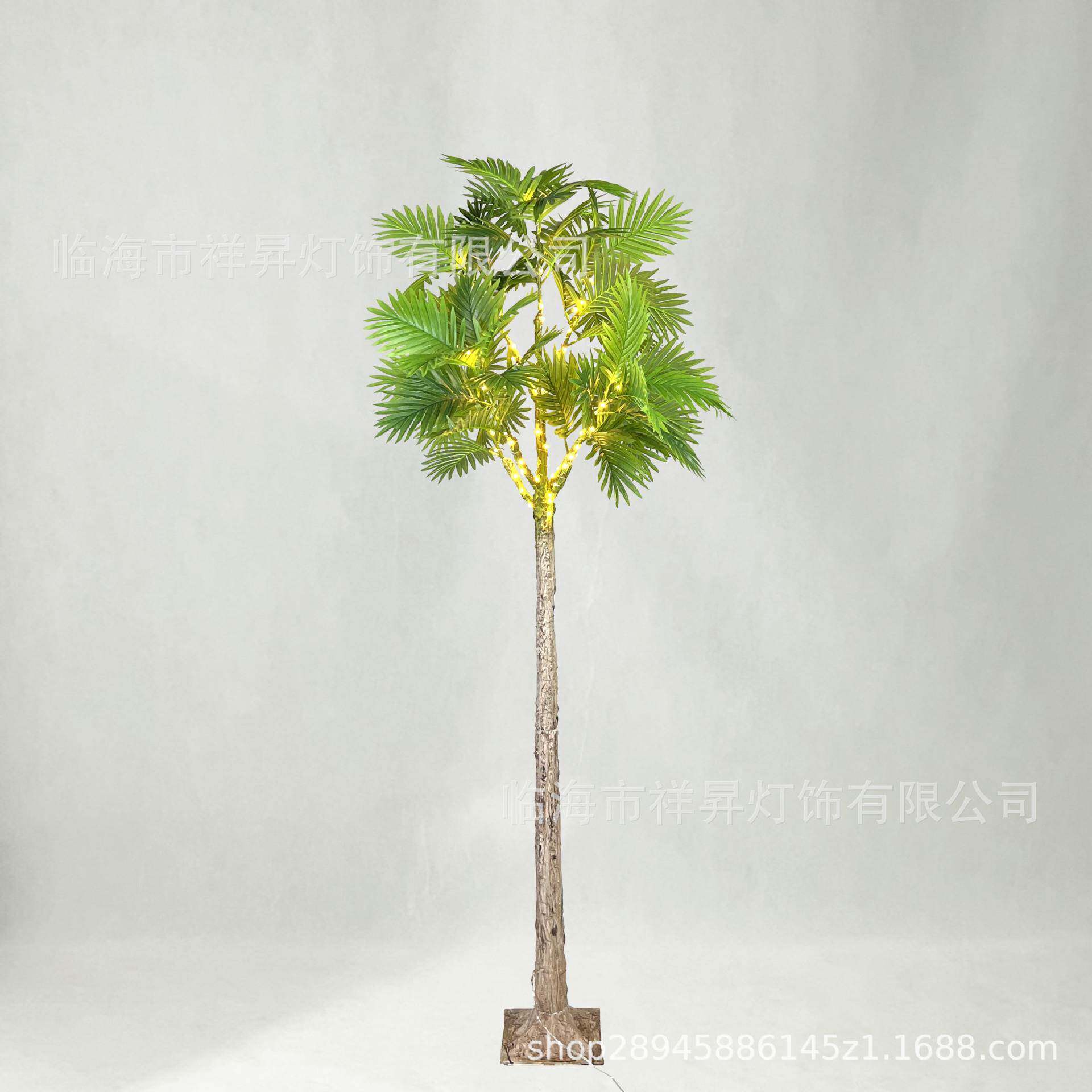 新款仿真绿植发光棕榈树灯盆栽客厅庭院节日装饰灯串灯树灯