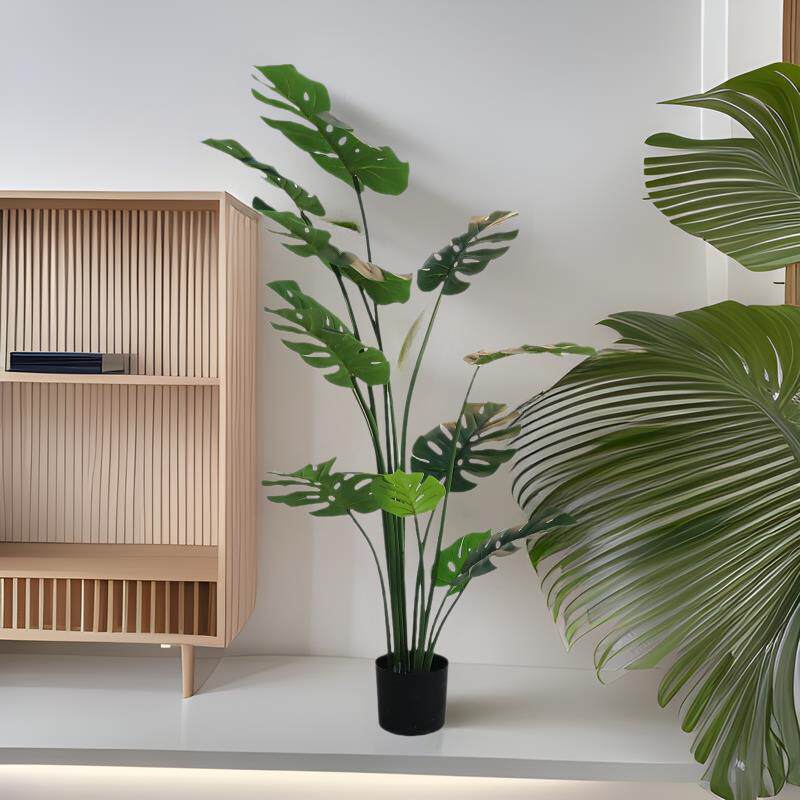仿真植物龟背竹假盆栽绿植龟背盆景客厅室内装饰摆件假树大型假树