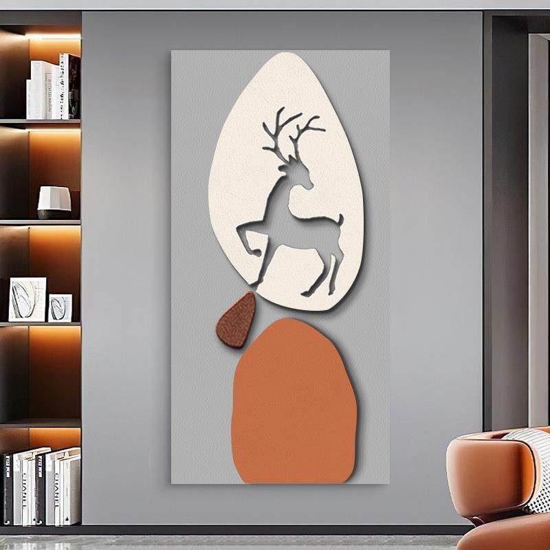 立体现代轻奢麋鹿皮革过道竖版挂画雕刻砂岩画壁画抽象玄关装饰画,农机/农具/农膜,其它农用工具,淘宝优惠券,粉丝福利购,淘宝优惠卷