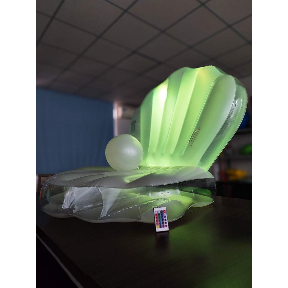 新款贝壳浮排充气床成人珍珠沙发扇贝坐骑水上浮床网红拍照款现货