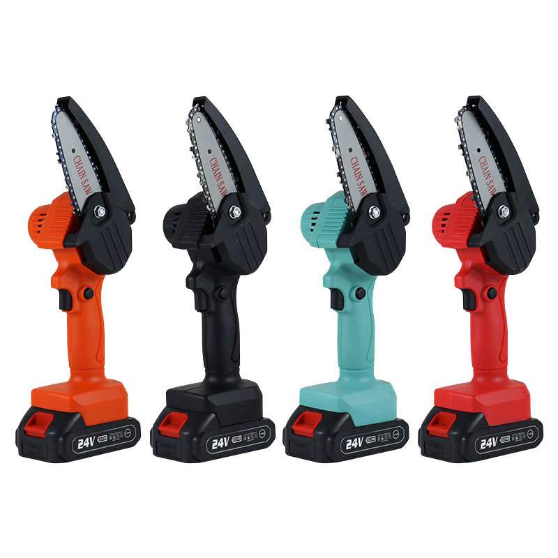迷你电链锯定 制做小型手持动单手锯锂电修枝伐木锯大批量