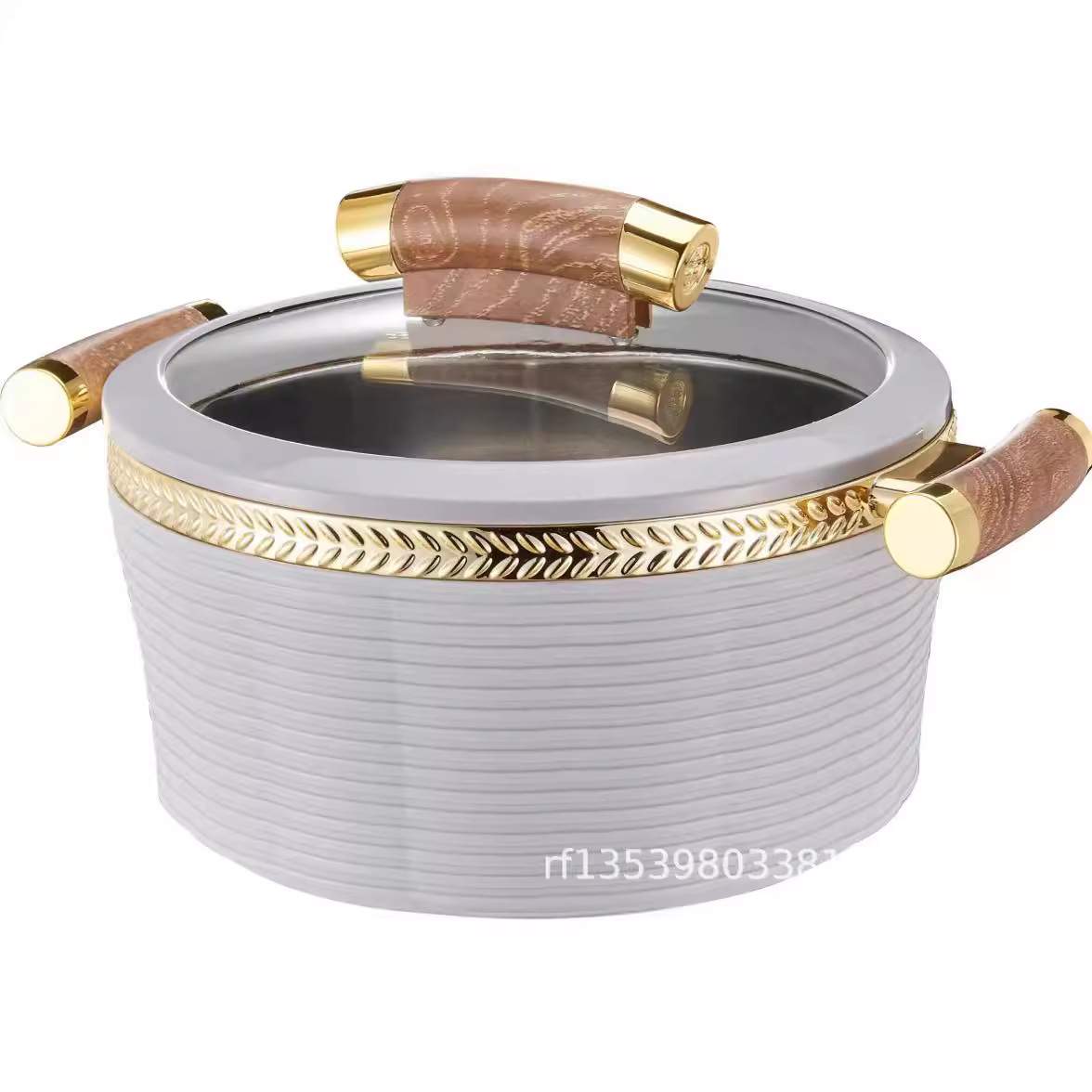 外贸3PCS 条纹金边保温盒800ML 2000ML 3500ML FOOD WARMER