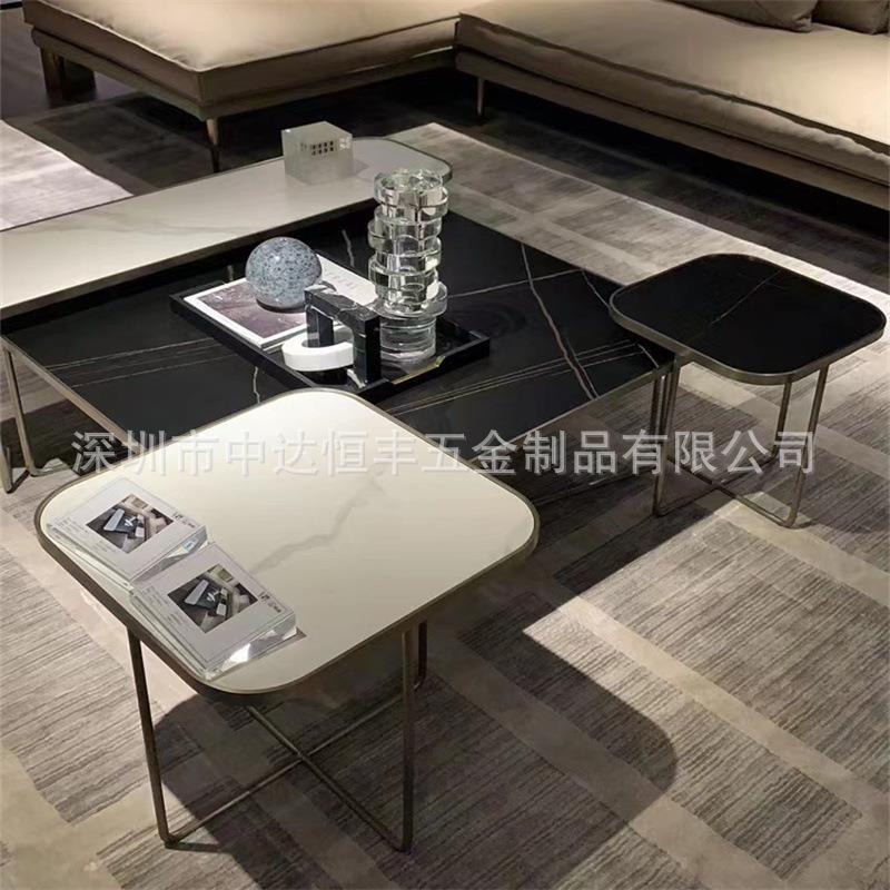 现货现代轻奢简约岩板边几小茶几客厅沙发角几可卧室小方桌