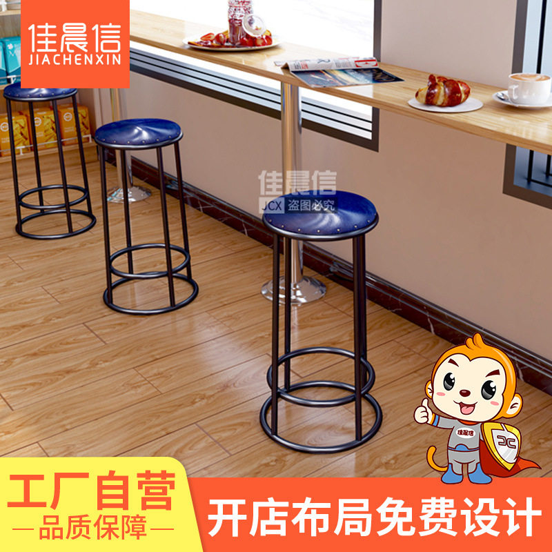 佳晨信吧台桌便利店超市餐饮桌自由组合钢木吧台桌操作台餐桌椅子