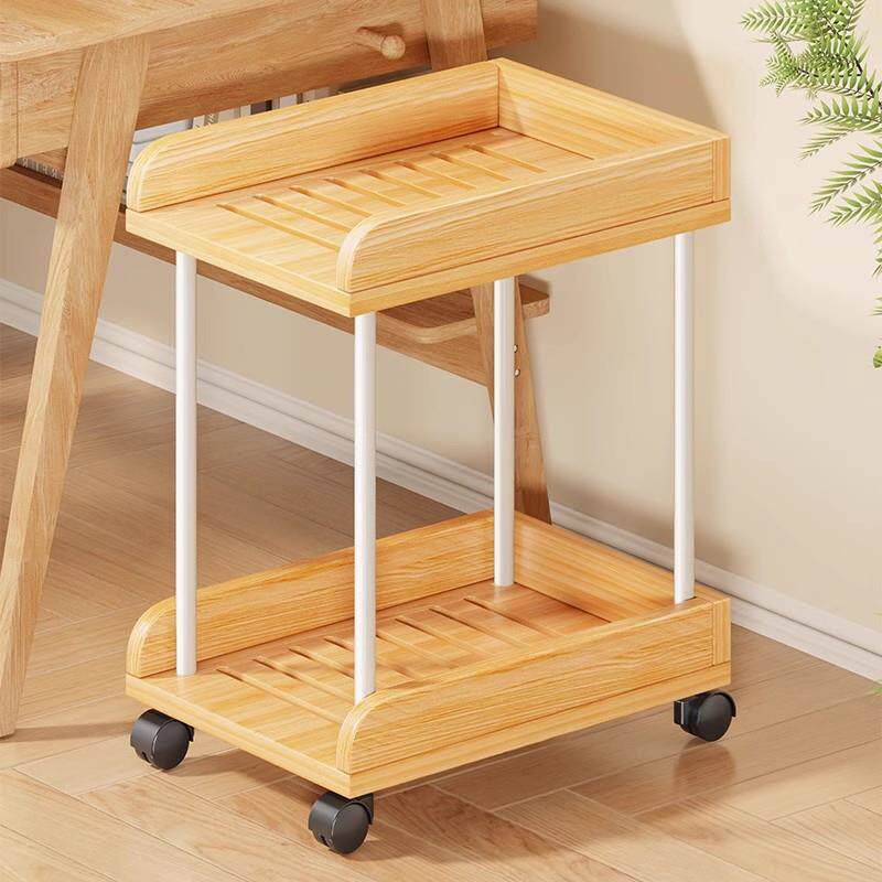 实木电脑主机托架多层可移动机箱底座置物架子落地家用桌下小推车