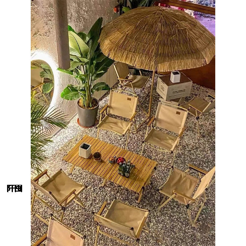 营地风装饰伞网红室内打卡伞仿真休闲茅草伞摆摊专用稻草伞露营