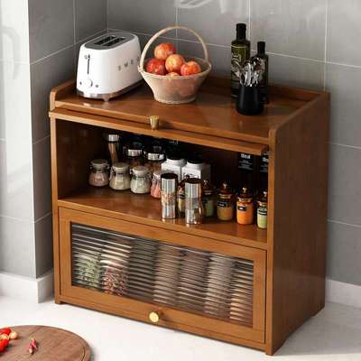 A9L厨房餐桌置物架调料碗碟收纳架子微波炉多层台面储物柜子家用