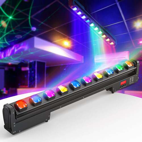 10颗25W光束摇头灯DMX512全彩四合一RGBW染色灯点控矩阵舞台灯