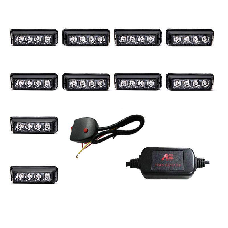 ：汽车爆闪信号灯改装频闪车载装饰灯中网警示灯4D1A-T10