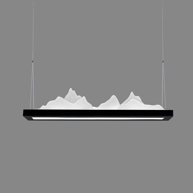 禅意现代新中式山水吧台吊灯客厅茶室餐厅中国风设计师工程LED