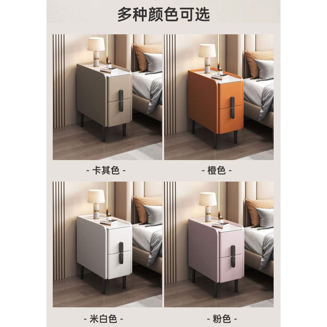 Q$J实木小型床头柜轻奢床边柜超窄收纳柜多层20cm宽储物柜小户型