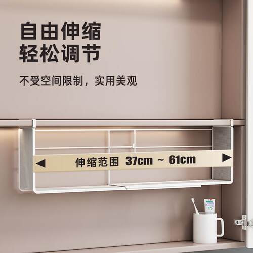 镜柜分层隔板柜下挂式ll化妆收纳盒置物架浴室卫生间洗脸台内