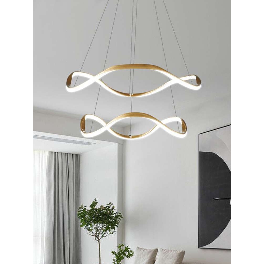 意式极简客厅吊灯现代简约大气创意个性设计师卧室主灯全铜餐厅灯